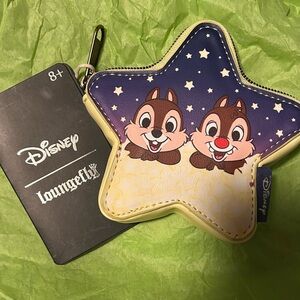 Loungefly Disney Star-Shaped Cream and Blue Coin Purse